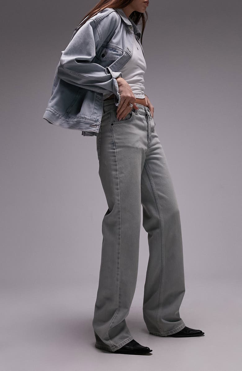 Topshop Kort Low Rise Straight Leg Jeans, Alternate, color, 