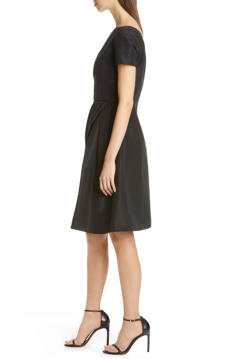 Carolina Herrera Beatuea Neck Silk A-Line Dress, Alternate, color, 