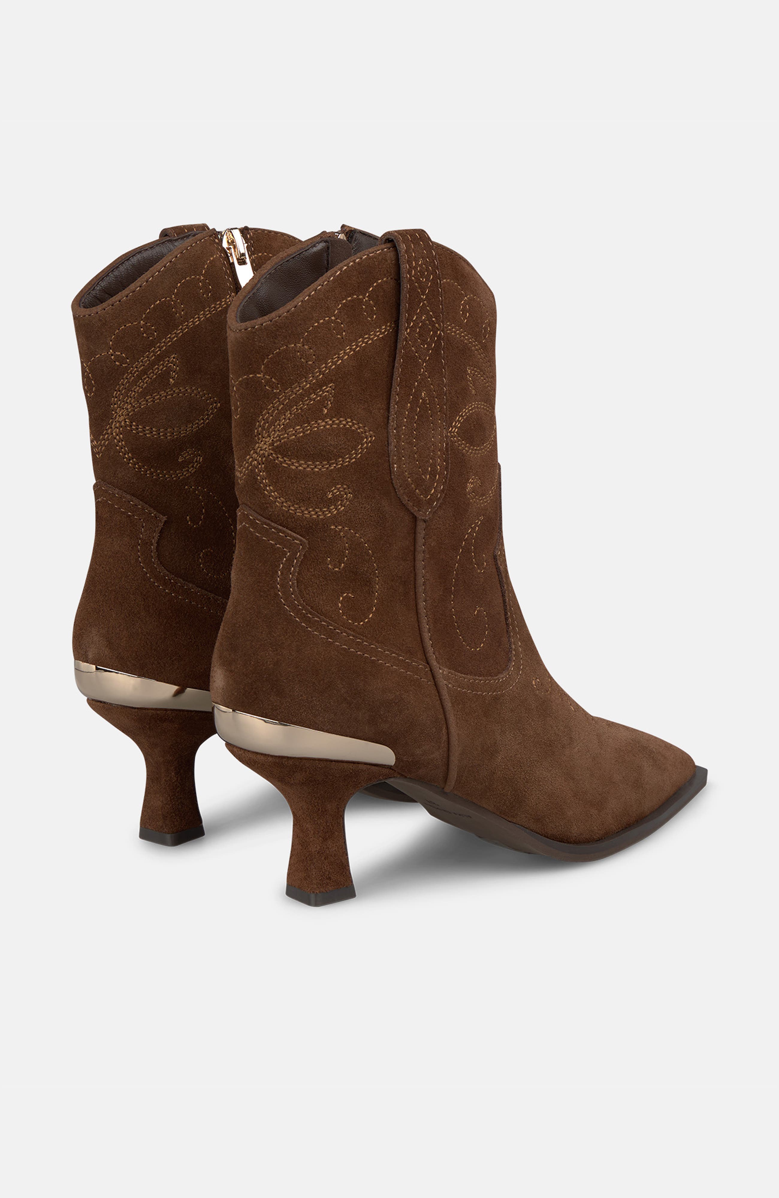 Embroidered Ankle Boot, Alternate, color, Camel