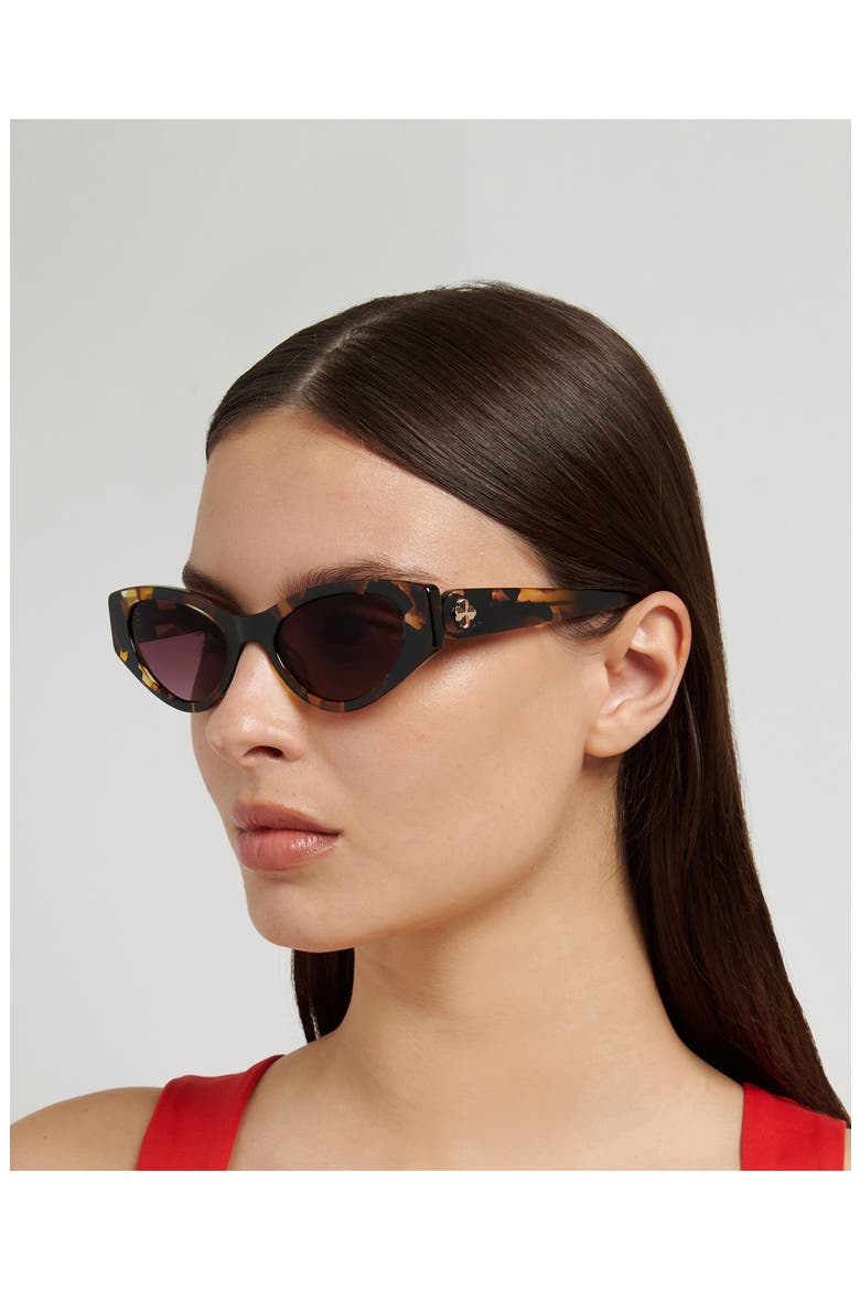 bria 52mm cat eye sunglasses, Alternate, color, HAVANA/ PINK DS