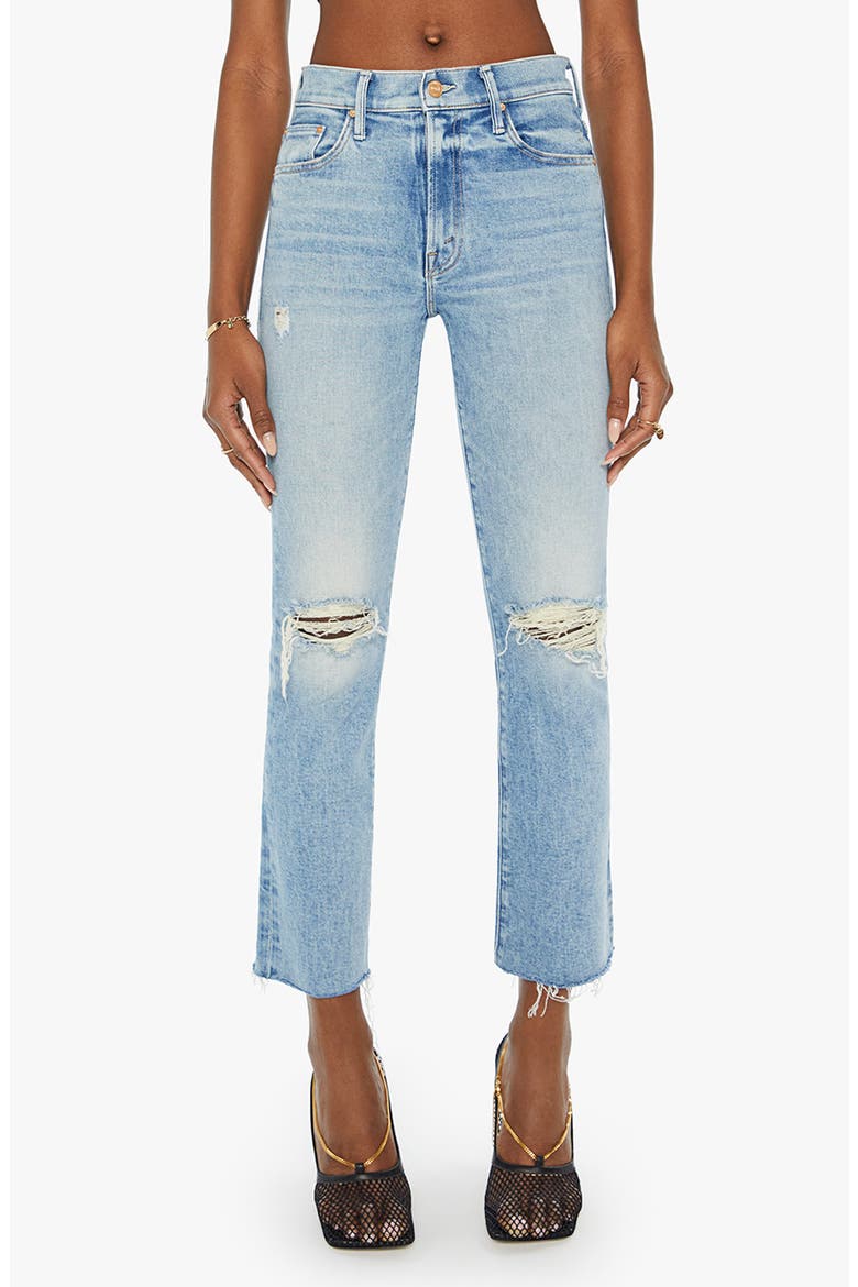 The Insider Flood High Waist Frayed Hem Bootcut Jeans, Main, color, PEAK A BOO