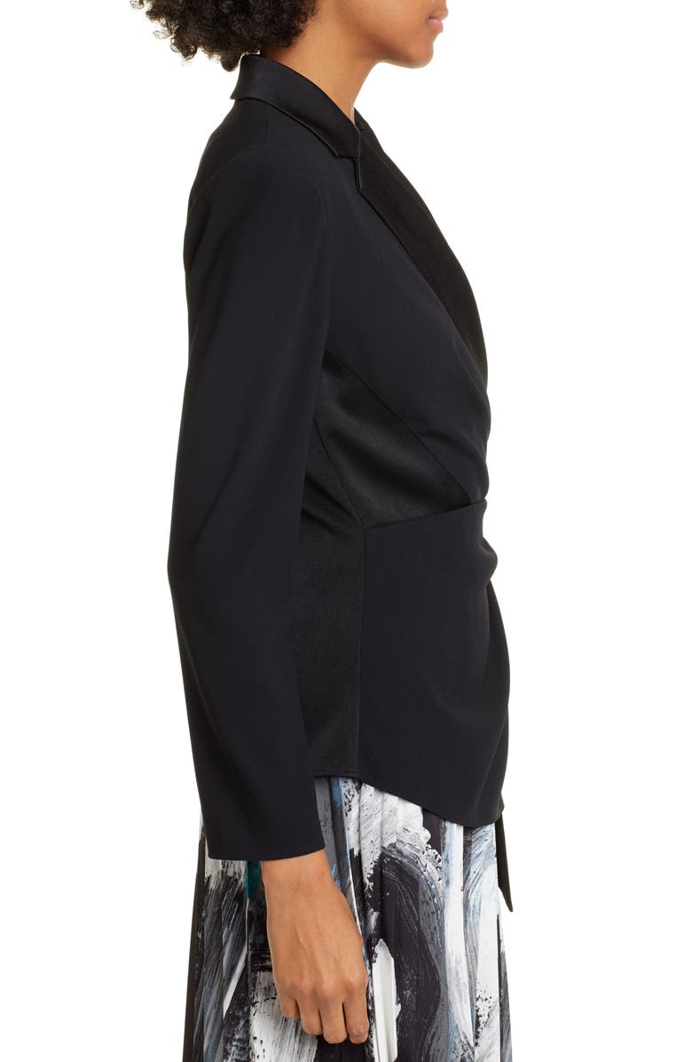 DVF Lana Satin Shawl Collar Wrap Blouse, Alternate, color, 