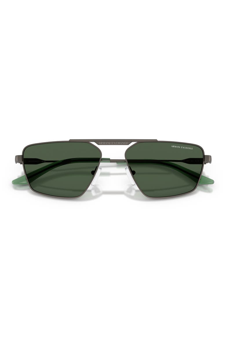 56mm Aviator Sunglasses, Alternate, color, MATTE GREY / DARK GREEN