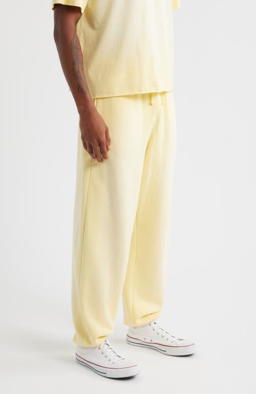 Elwood Core Organic Cotton Brushed Terry Sweatpants In Yellow