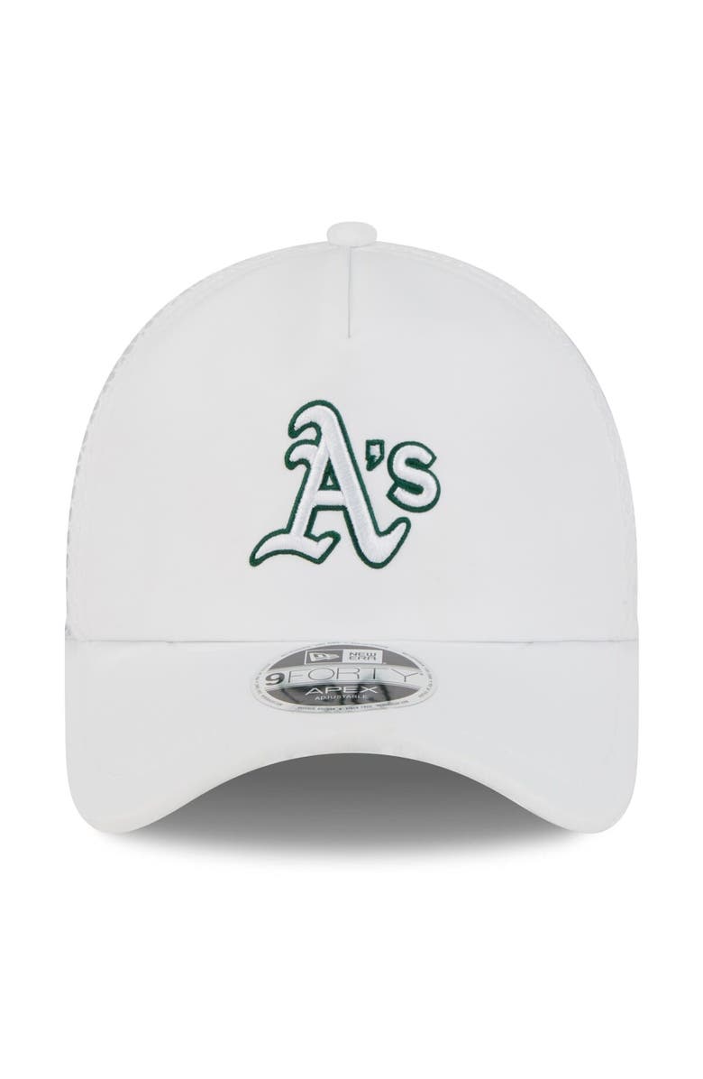 New Era Men's New Era White Athletics 2026 Batting Practice Apex 9FORTY Adjustable Trucker Hat, Alternate, color, White