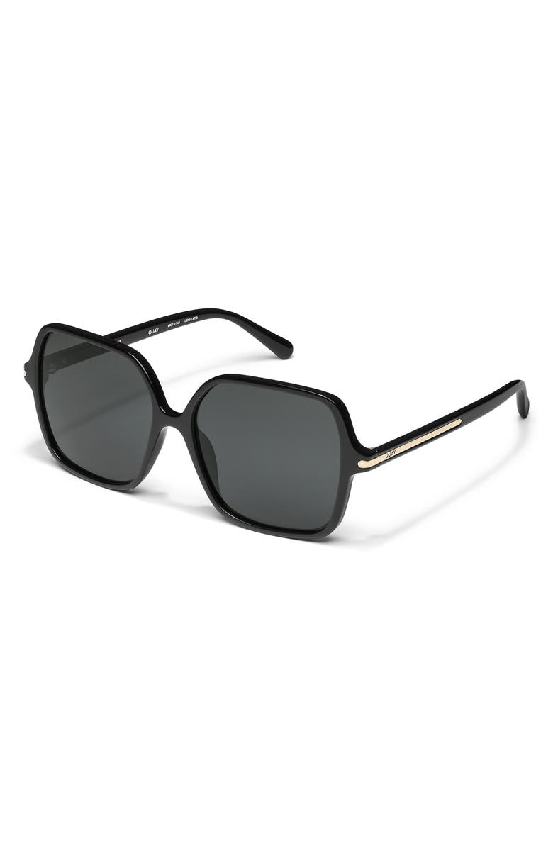 QUAY Press Tour 60mm Gradient Square Sunglasses, Alternate, color, Black/ Smoke