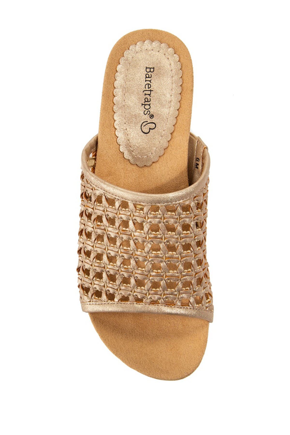BARETRAPS Flossy Woven Wedge Sandal, Alternate, color, Soft Gold