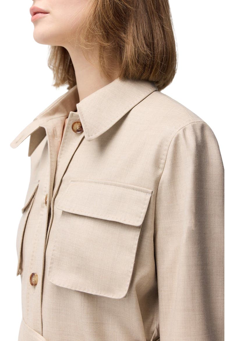 Belted Cashmere Safari Jacket, Alternate, color, warm grey