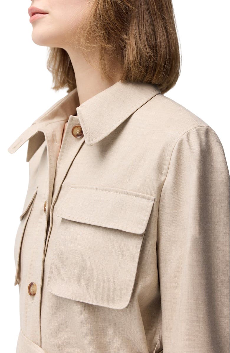 GOBI Mongolian Cashmere Belted Cashmere Safari Jacket, Alternate, color, Warm Grey