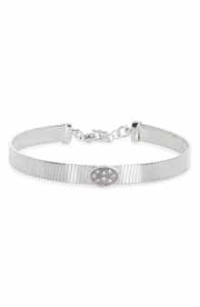 MESHMERISE Oval Diamond Ribbed Chain Bracelet