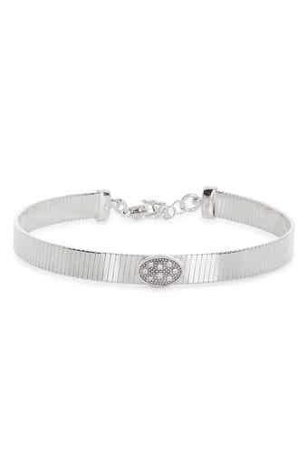 MESHMERISE Oval Diamond Ribbed Chain Bracelet