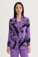 Ming Wang Abstract Jacquard Knit Jacket
