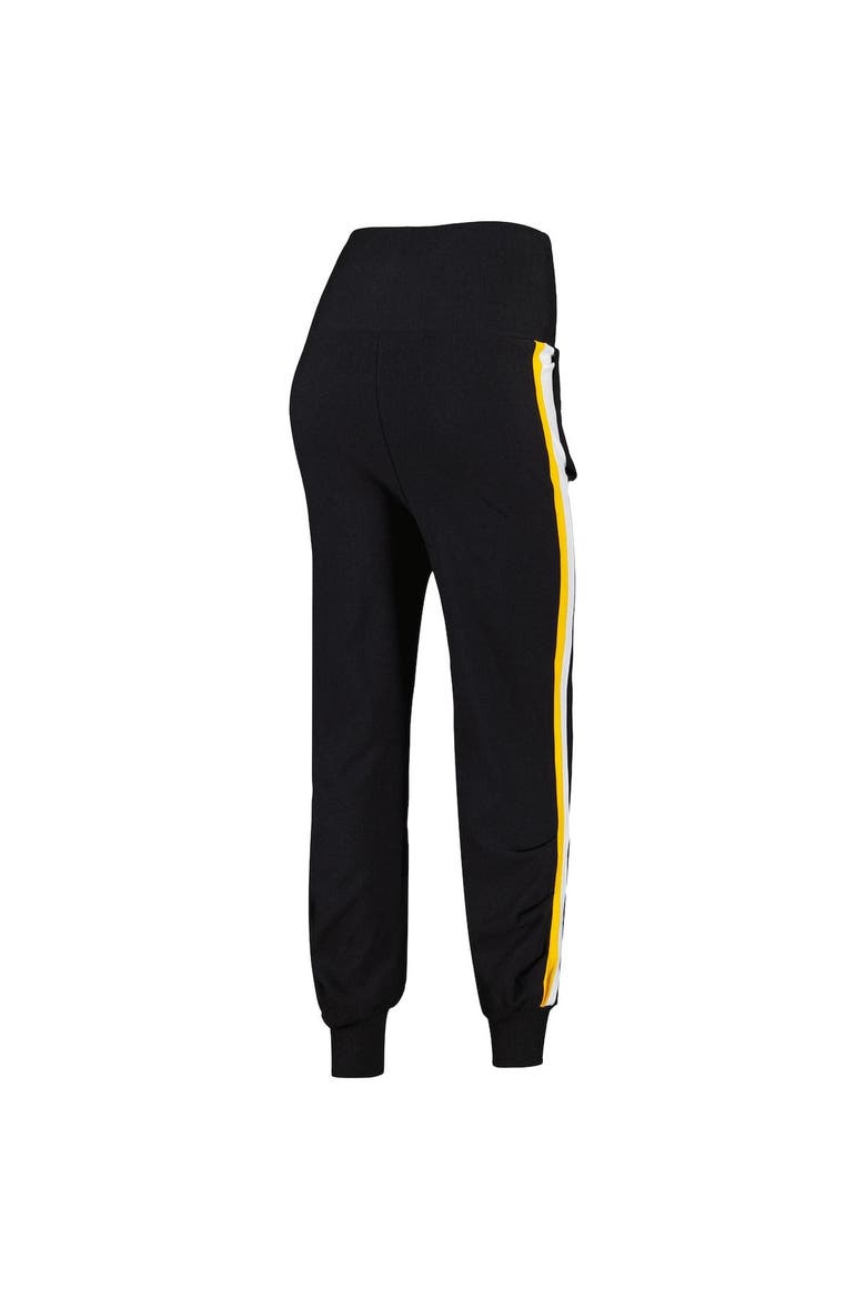 Women's KIYA TOMLIN Black Pittsburgh Steelers Stripe Tri-Blend Joggers, Alternate, color, Black