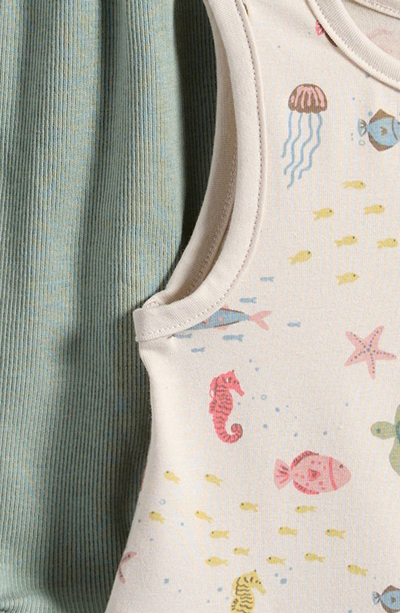Little Planet 2-Pack Assorted Stretch Organic Cotton Bodysuits, Alternate, color, Sea Life