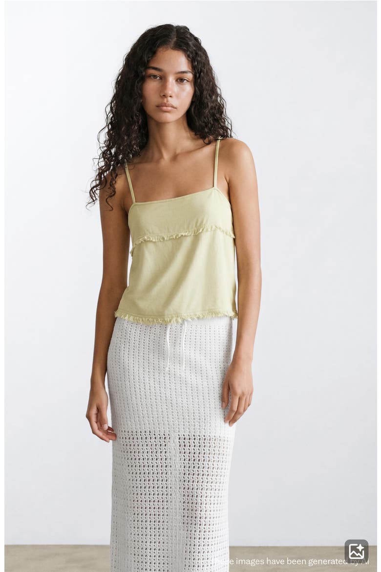 Kids' Cotton Pointelle Knit Maxi Skirt, Alternate, color, WHITE