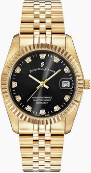 Jacques du Manoir Jacques Du Manoir Inspiration - 36mm, Black Dial, Gold-Tone Ladies Watch