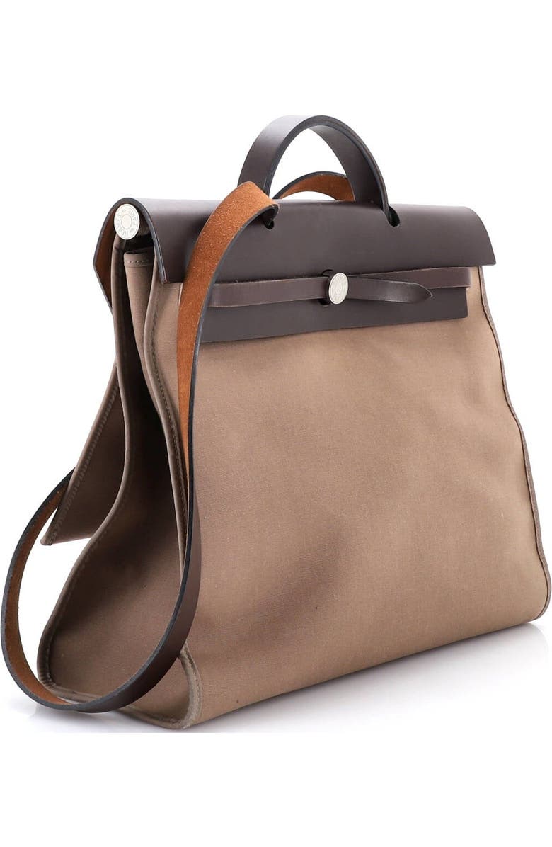 Pre-Owned Hermes Herbag Zip Leather and Toile 39, Alternate, color, Etoupe