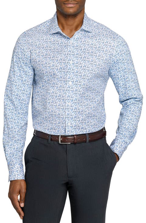 Slim Fit Floral Stem Reworked Button-Up Shirt