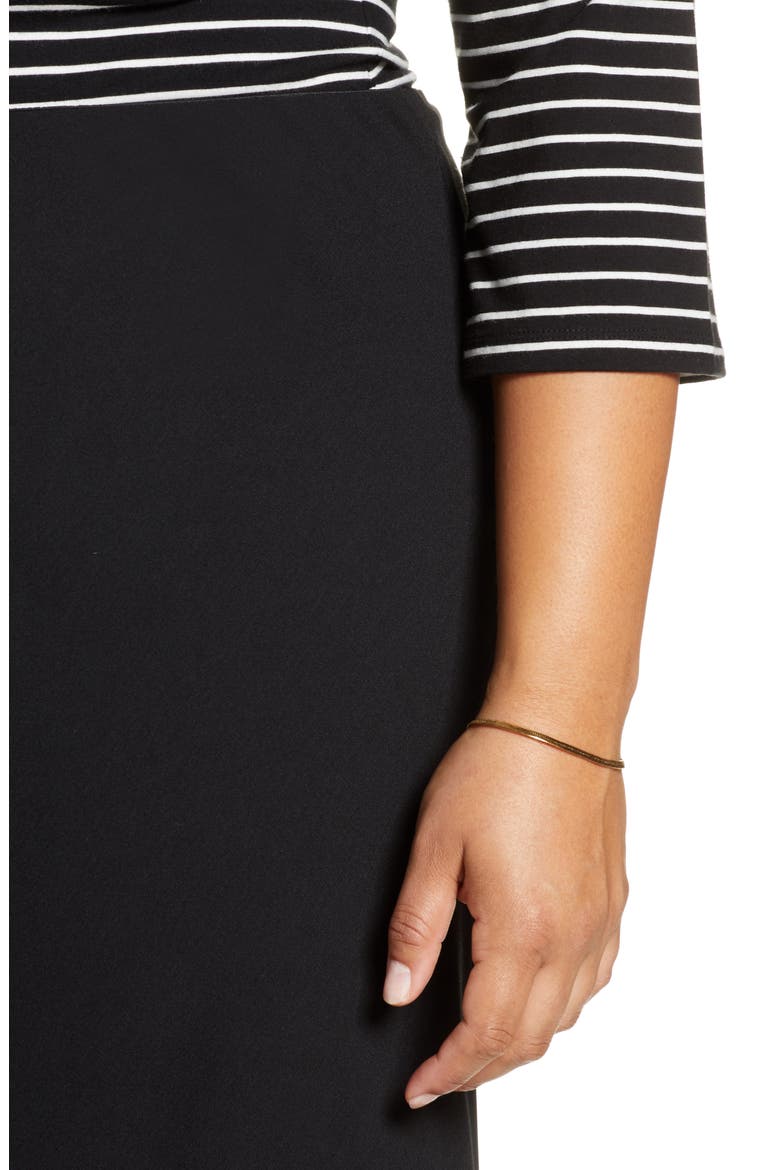 Bias Cut Midi Skirt, Alternate, color, BLACK