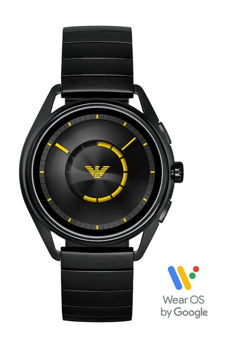 Emporio Armani Men's Raven Stainless Steel Smartwatch, 43mm, Main, color, 