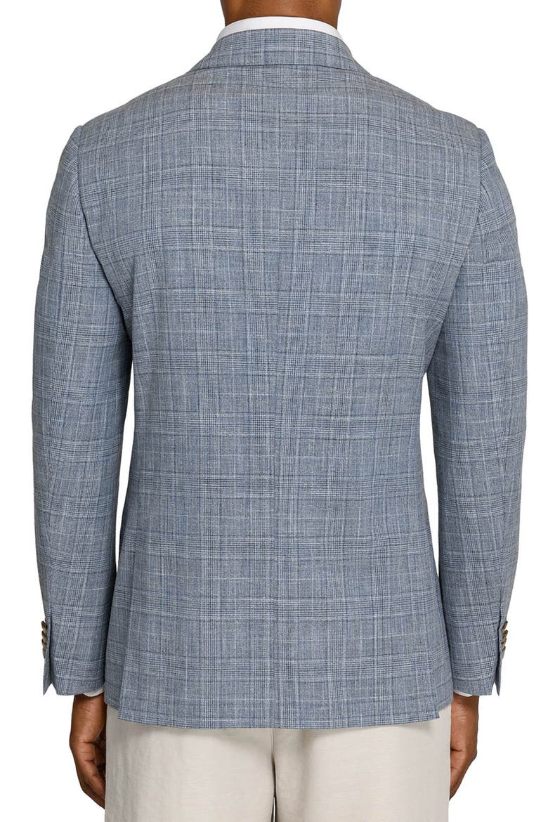 Douglas Double Breasted Plaid Blazer, Alternate, color, BLUE