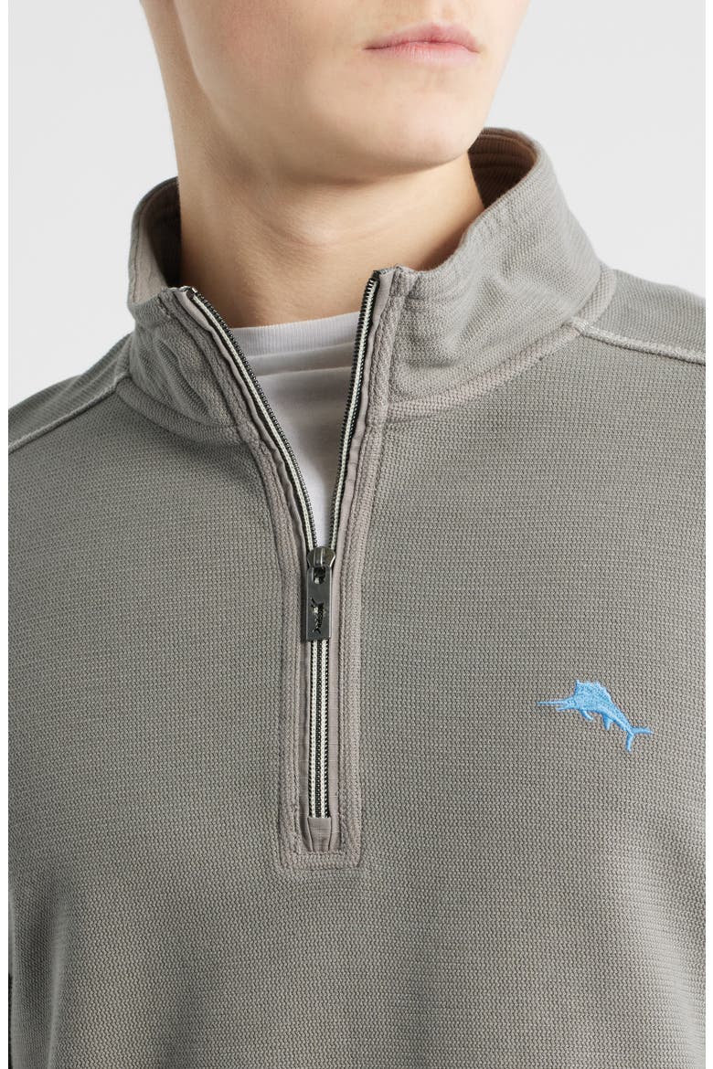 Montego Bay Textured Cotton & Lyocell Half Zip Pullover, Alternate, color, SHADOW