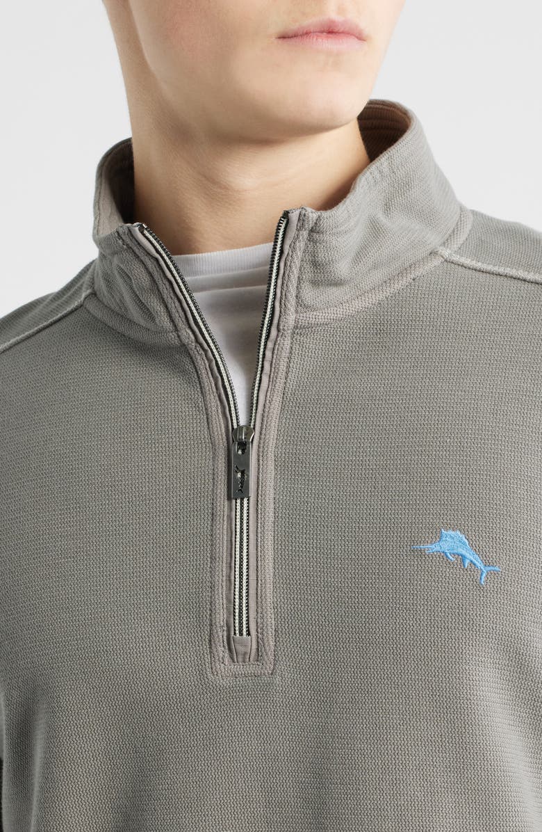 Tommy Bahama Montego Bay Textured Cotton & Lyocell Half Zip Pullover, Alternate, color, Shadow