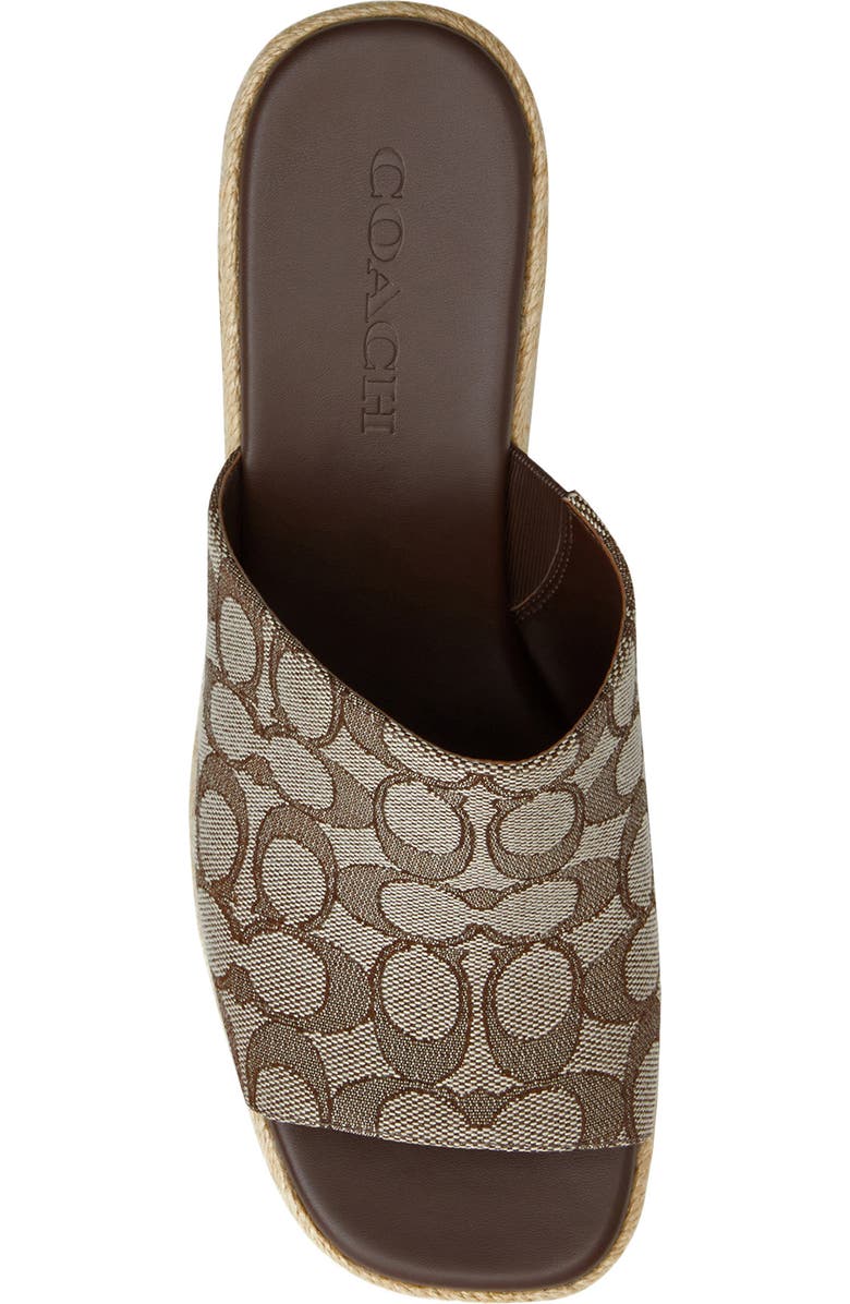 COACH Signature Jacquard Platform Wedge Sandal, Alternate, color, Oak/ Maple