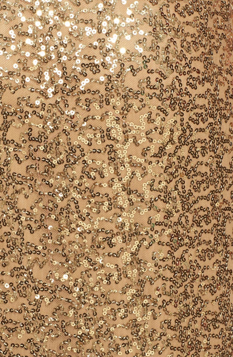 La Femme Strapless Sequin Gown, Alternate, color, 