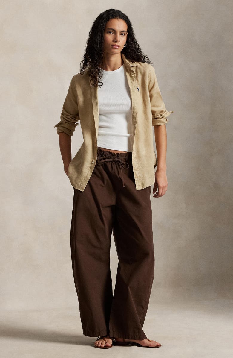 Polo Ralph Lauren Classic Fit Linen Button-Up Shirt, Alternate, color, Coastal Beige