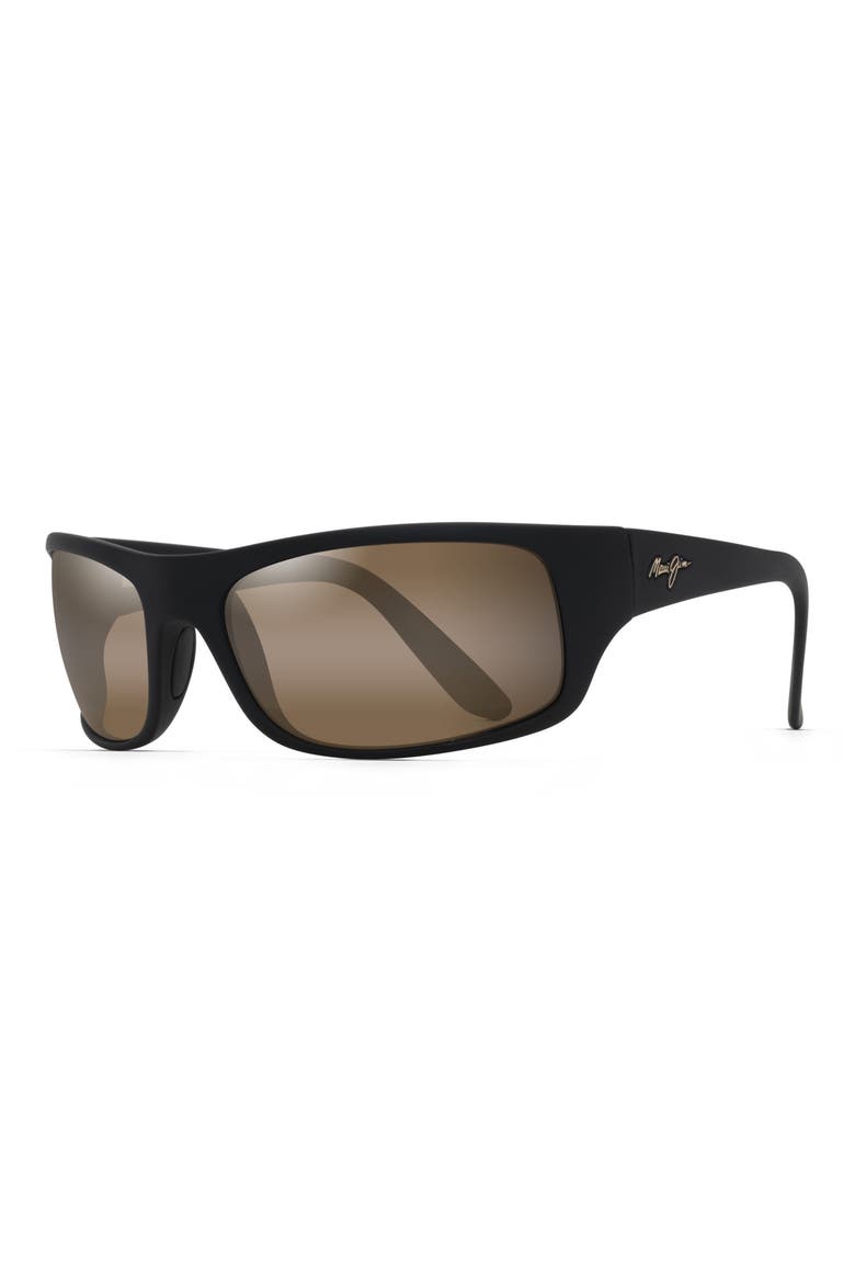 'Peahi - PolarizedPlus®2' 65mm Sunglasses, Alternate, color, MATTE BLACK