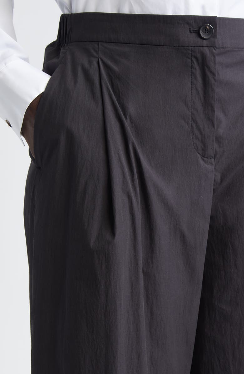 Lafayette 148 New York Cooper Pleated High Waist Barrel Leg Pants, Alternate, color, Black