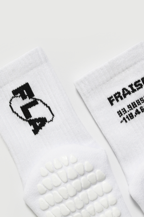 Fraise Heritage Crew Grip Socks In Neutral