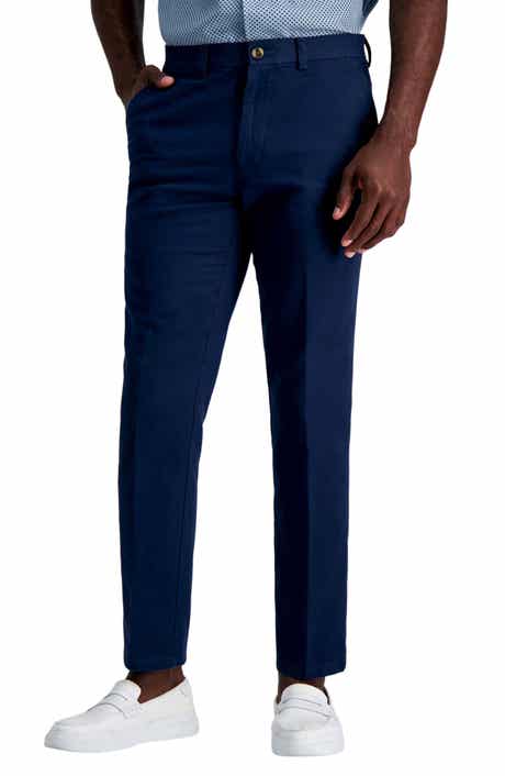 Kenneth Cole Cotton & Linen Blend Flat Front Chinos