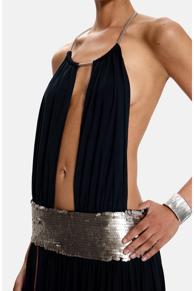 Oryx Sequin Maxi Dress, Alternate, color, BLACK