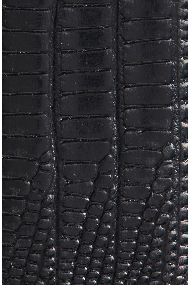Lizard Embossed Calfskin Leather Belt, Alternate, color, BLACK