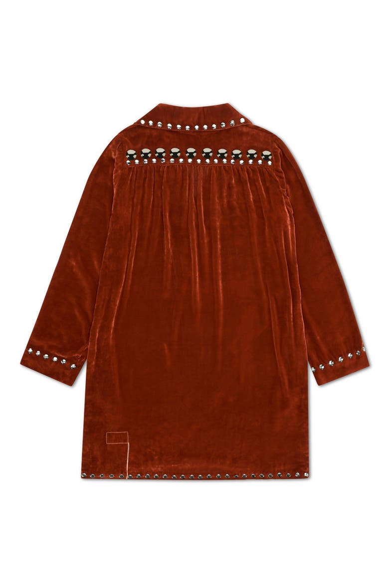 Velvet Shirt with Studs, Alternate, color, Silver