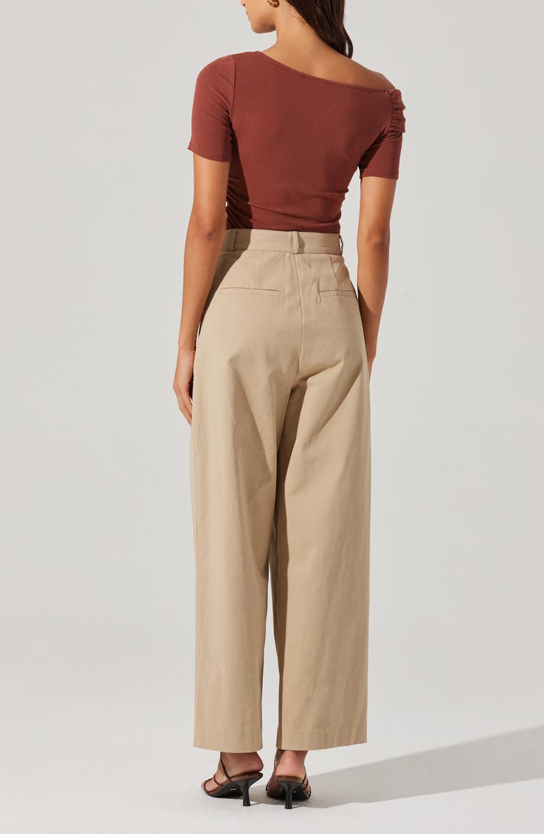 ASTR the Label Saylah One-Shoulder Stretch Cotton Top, Alternate, color, Brown