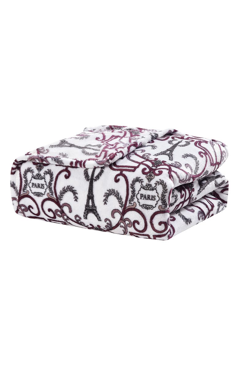 Luxury Home Paris Fleece Throw Blanket, Main, color, Chantal