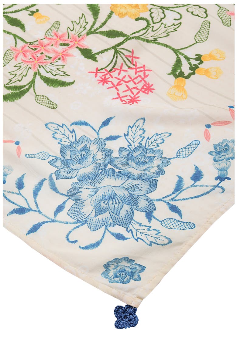 Marine Bleu Floral Pareo Cover-Up, Alternate, color, WHITE MULTI