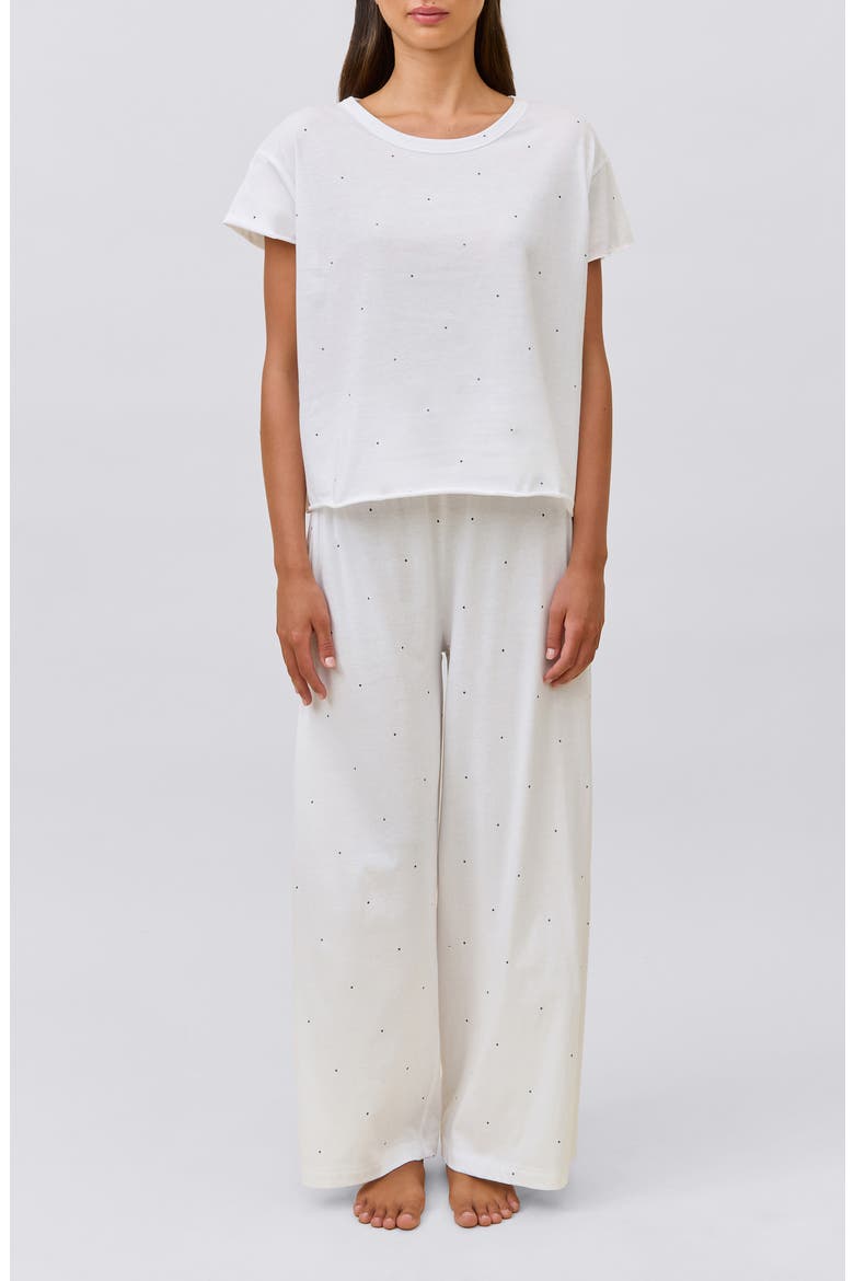 Jada Organic Cotton Pajamas, Main, color, WHITE NAVY SPOT