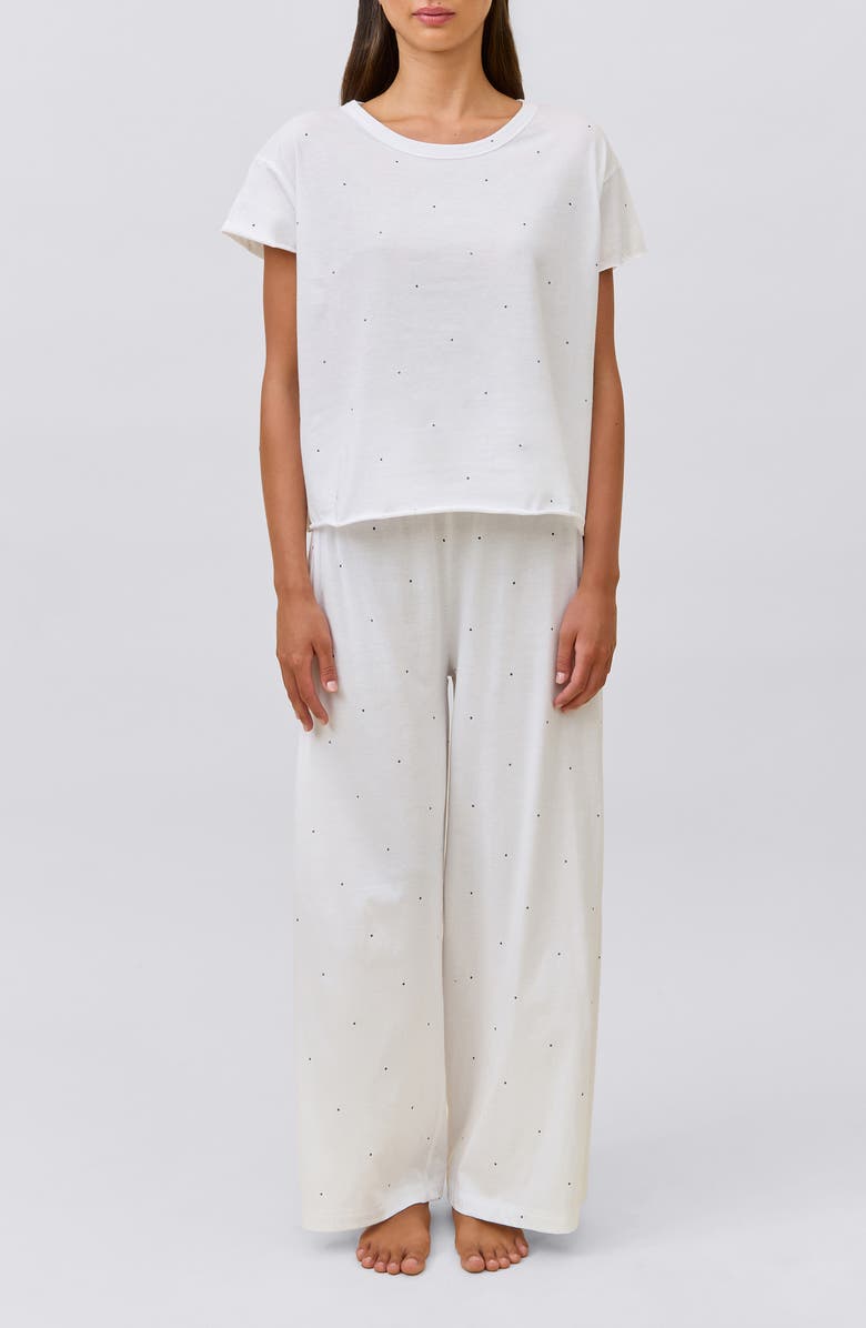 Papinelle Jada Organic Cotton Pajamas, Main, color, White Navy Spot