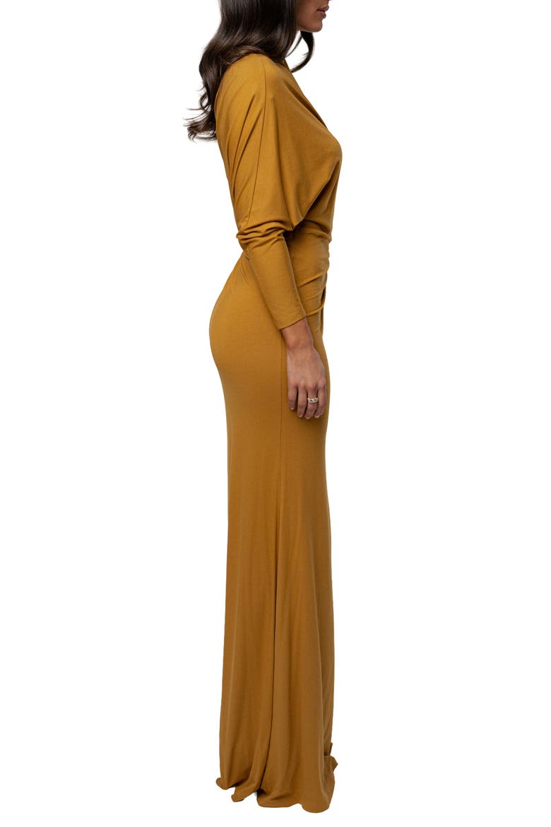 Eternal Obession One-Shoulder Long Sleeve Maxi Dress, Alternate, color, YELLOW