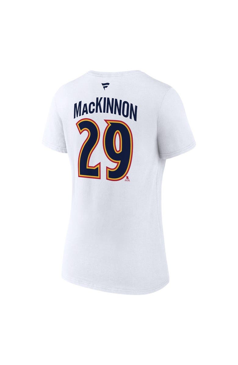 FANATICS Women's Fanatics Branded Nathan MacKinnon White Colorado Avalanche Special Edition 2.0 Name & Number V-Neck T-Shirt, Alternate, color, White