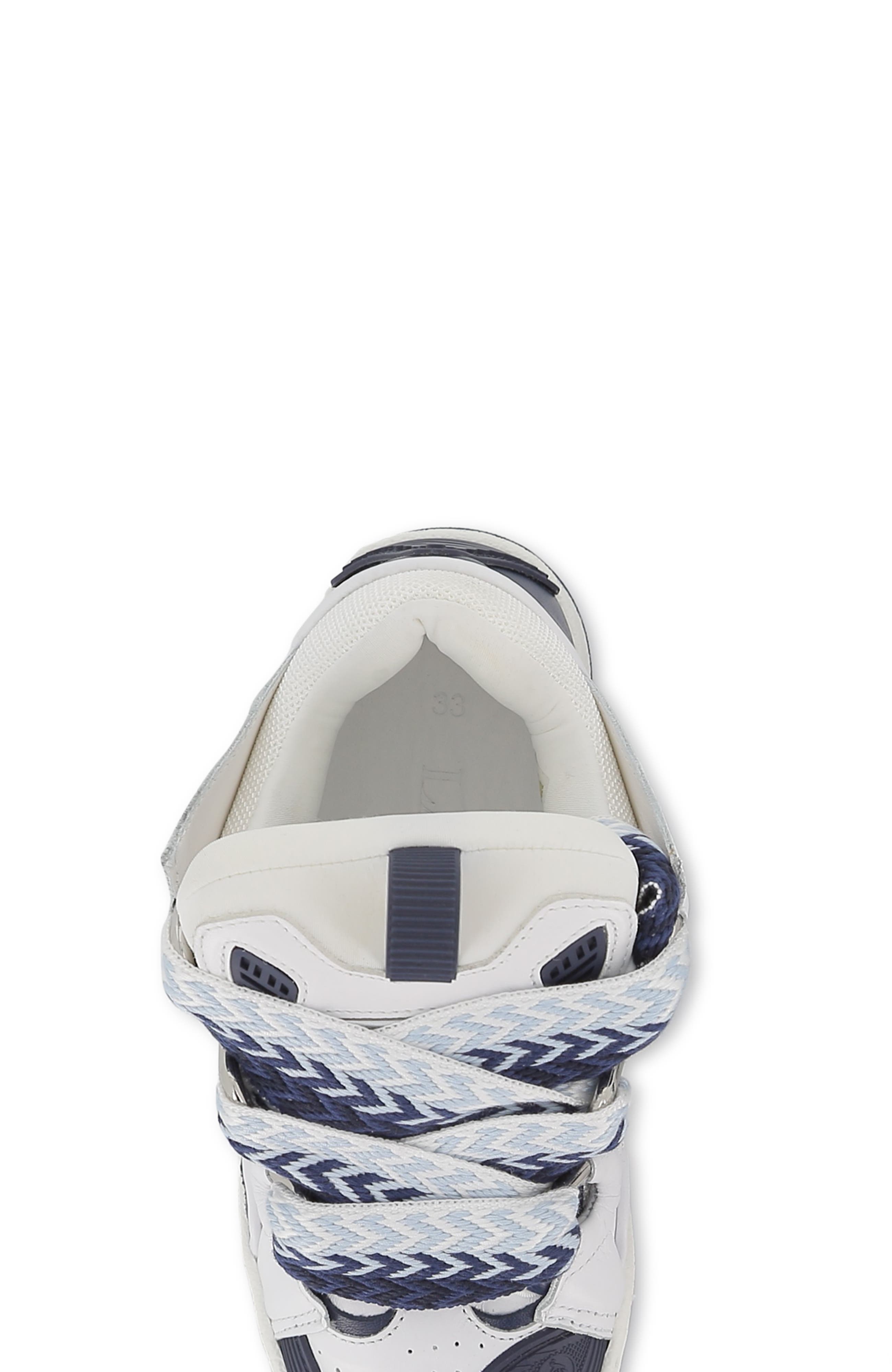 Lanvin Kids Curb Sneakers With Laces, Alternate, color, Navy Blue