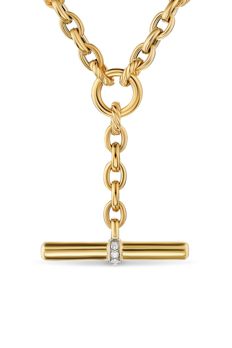 Mercer® Petite Toggle Necklace in 18K Yellow Gold with Diamonds, Main, color, DIAMOND