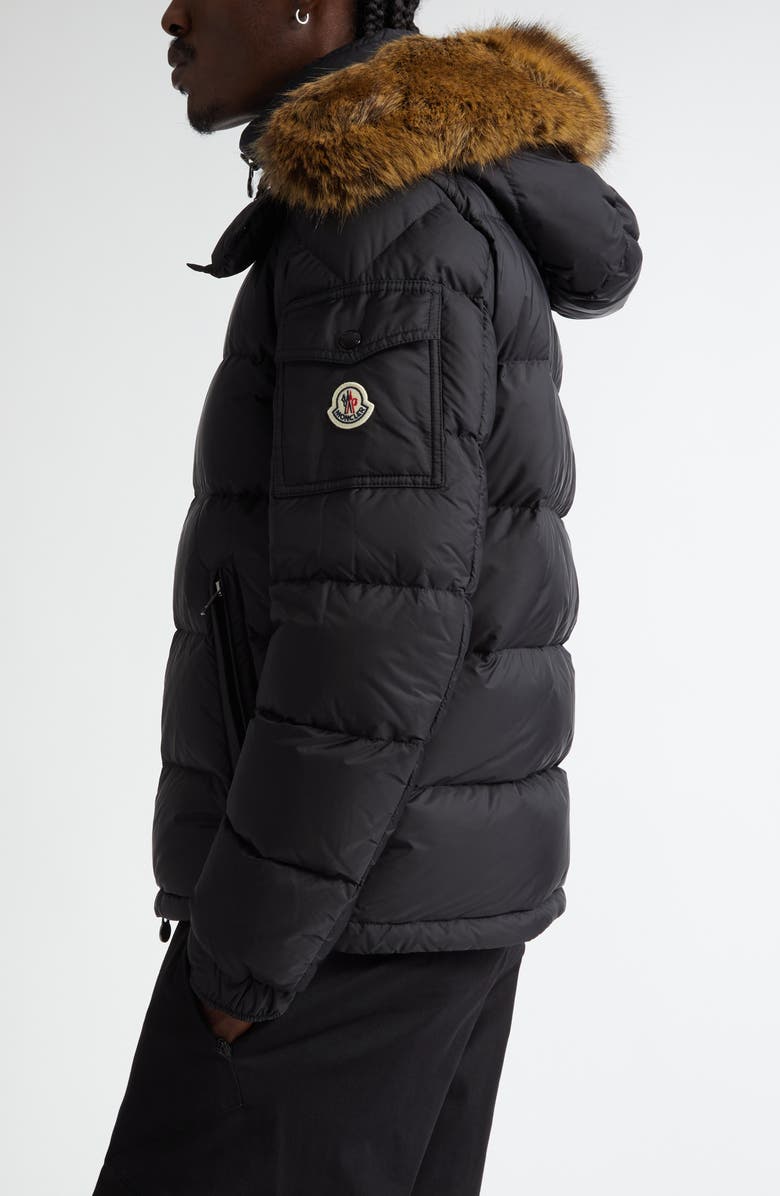 Moncler Mayaf Hooded Down Jacket with Faux Fur Trim, Alternate, color, 