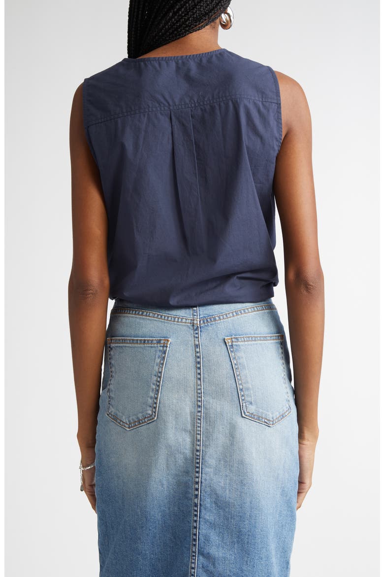Svetlana Tie Hem Sleeveless Crop Top, Alternate, color, NAVY