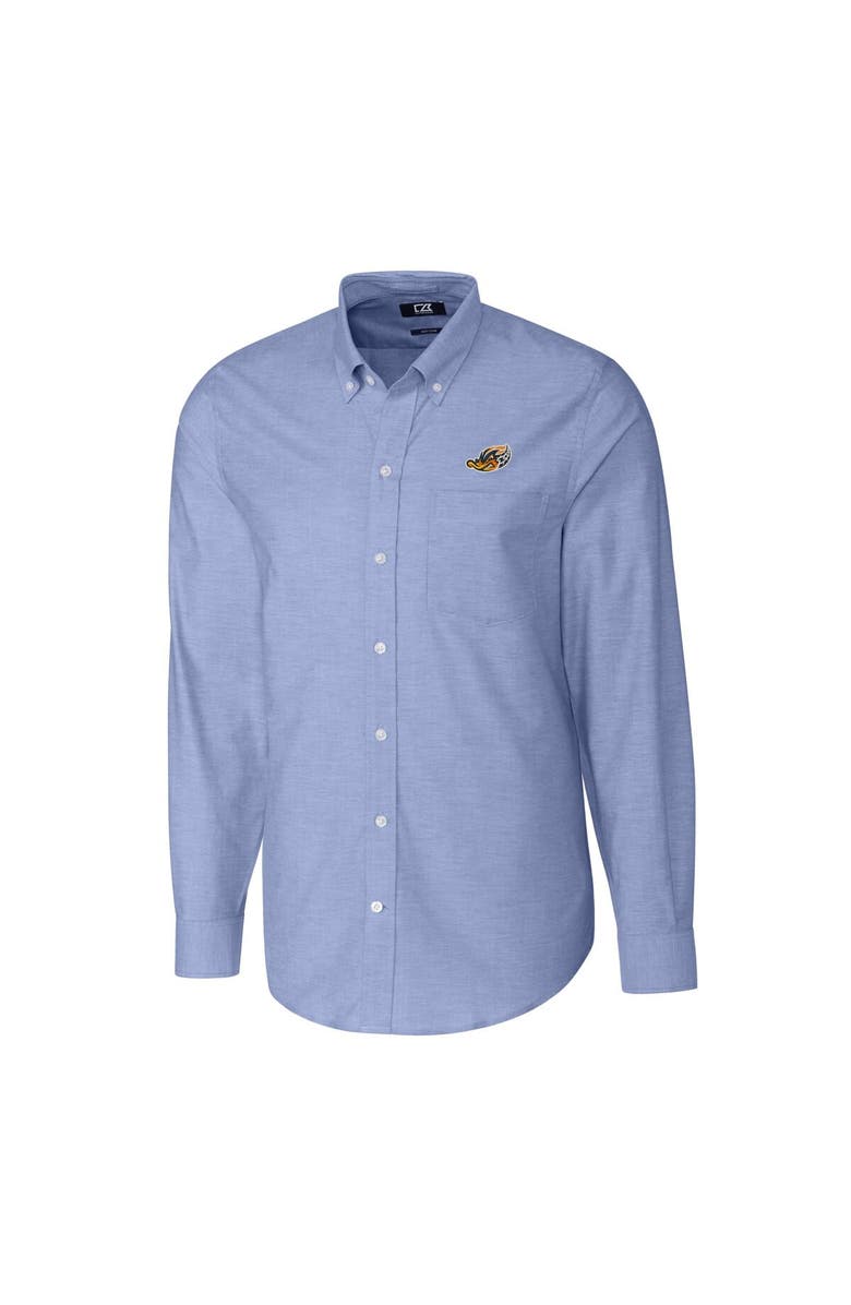 Cutter & Buck Men's Cutter & Buck Blue Akron RubberDucks Oxford Stretch Long Sleeve Button-Down Dress Shirt, Alternate, color, 