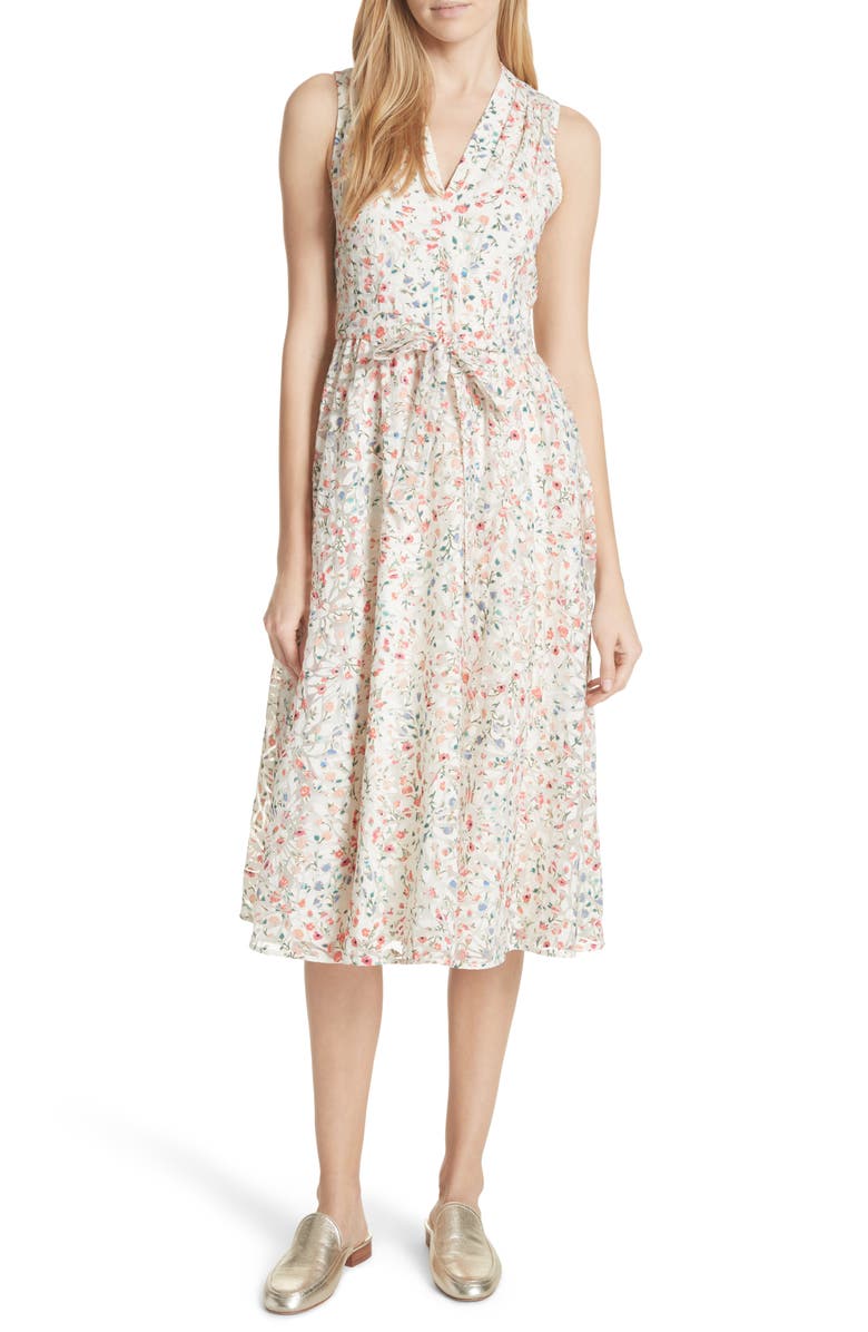 Kate Spade New York mini bloom burnout midi dress, Main, color, 